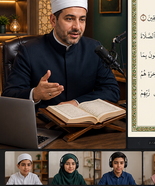 Shared digital Mushaf used during online Quran lessons